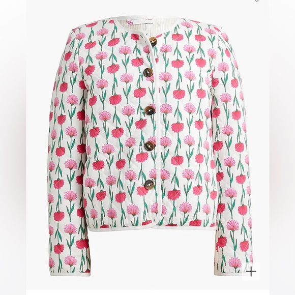 Jcrew floral quilted lightweight jacket. A6 - Picture 2 of 6